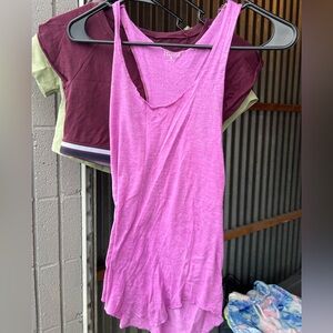 Pink Racerback Tank Top with Scooped Neckline